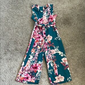 Beige by eci Blue and Pink Jumpsuit